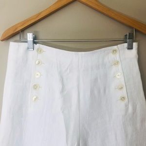 J Crew White Linen Pants
